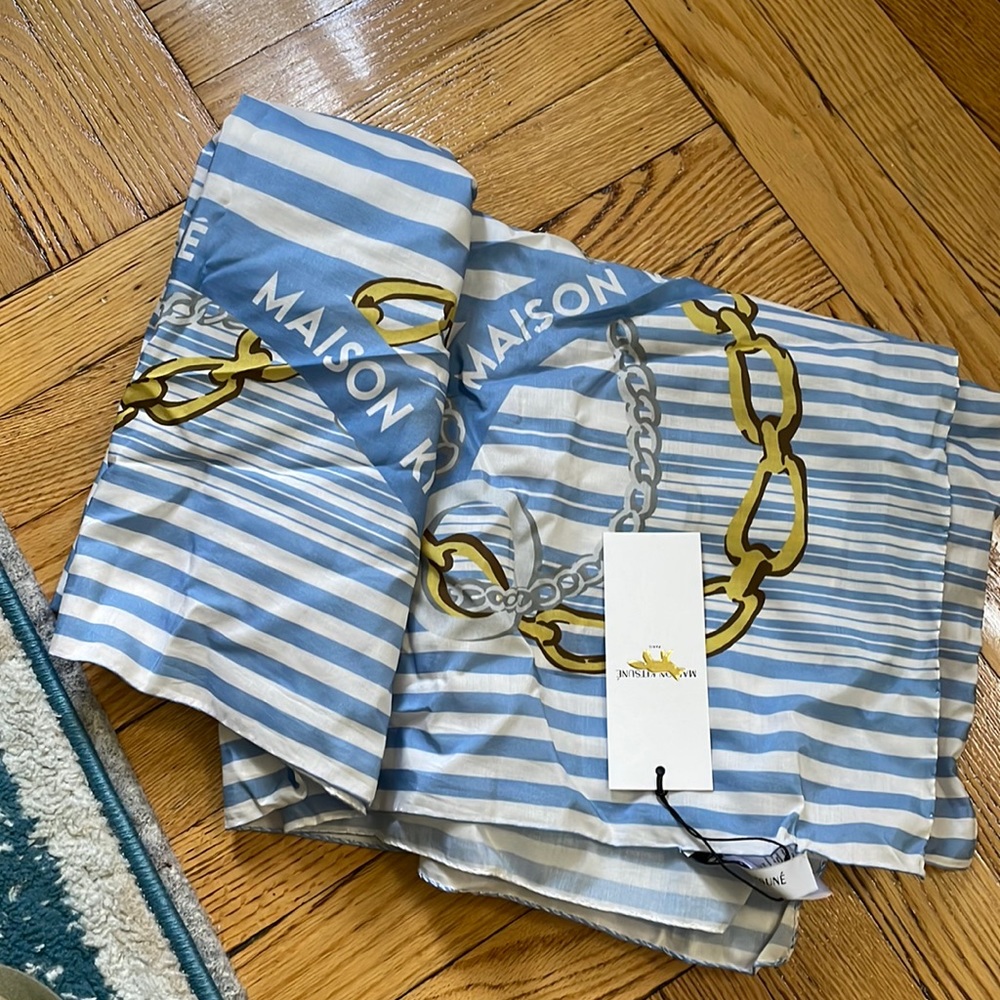 Madison Kitsune Sky Blue Stripes scarf new